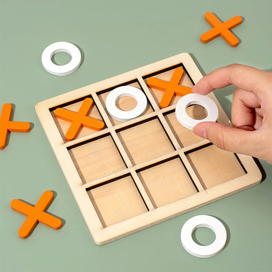 Wooden tic tac toe board for preschool learning