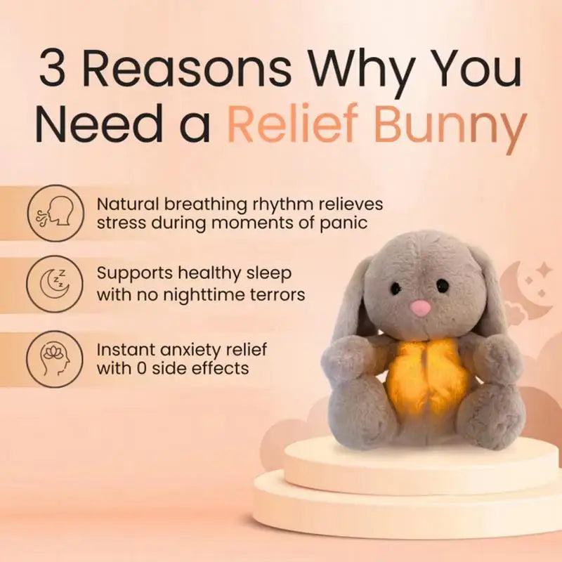 Stuffed bunny comforter with soft lights for toddlers