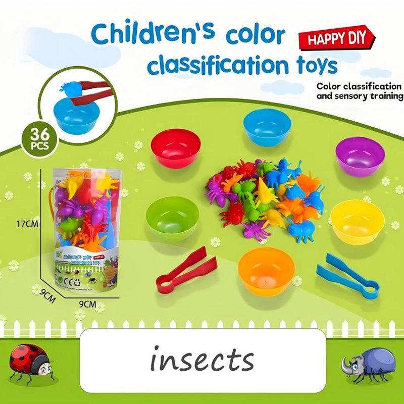 sorting toy with insects for Montessori learning