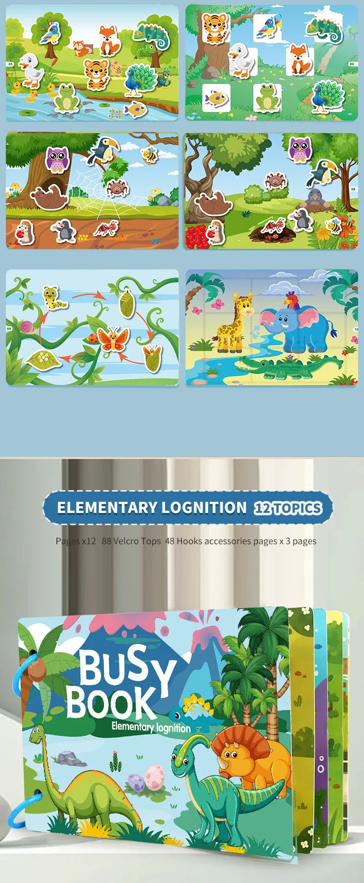 Toddler sorting shapes in Montessori learning book