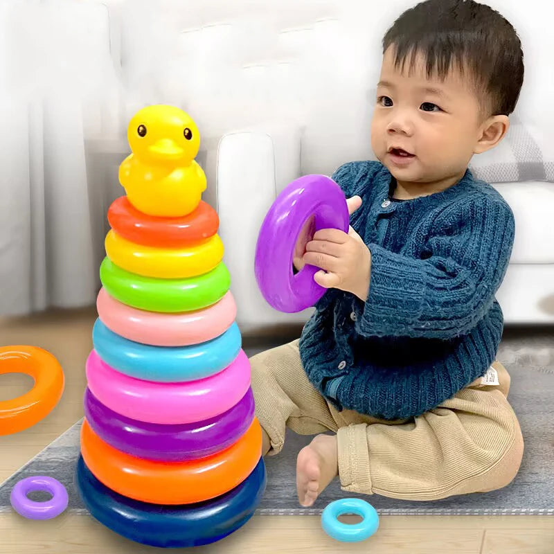 Baby stacking colorful track Montessori toy