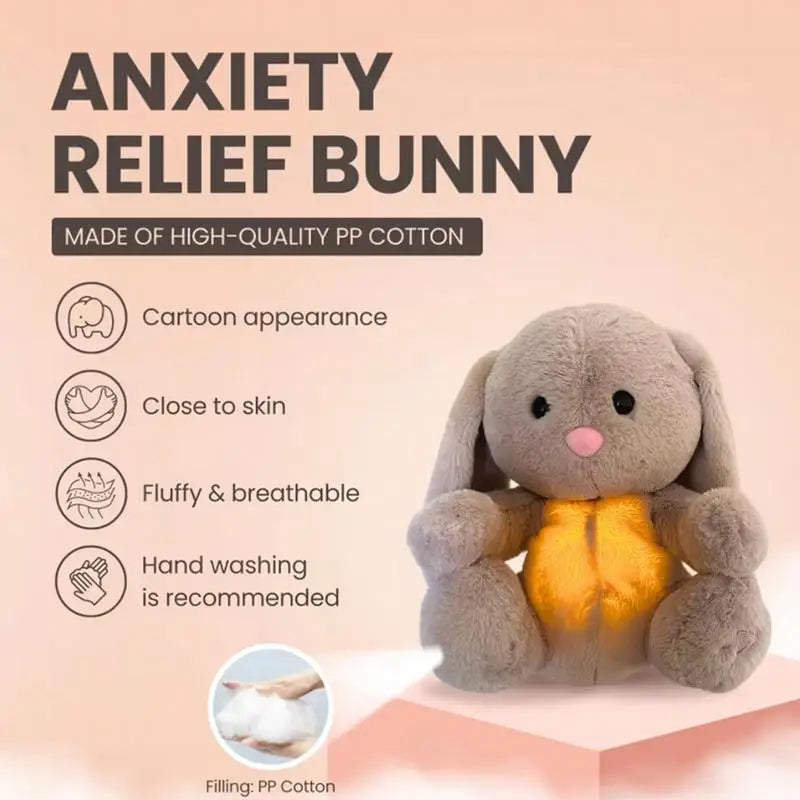 Plush bunny sleep companion for babies with anxiety