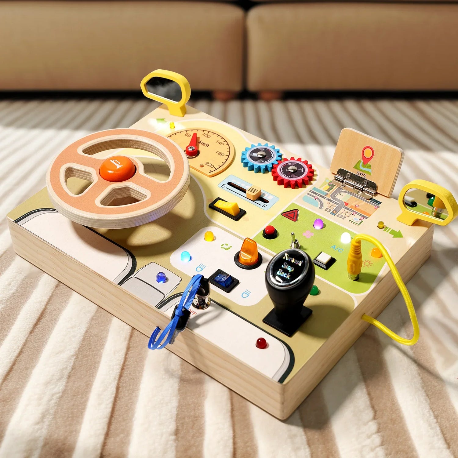 Montessori busy board and quiet book set for toddler sensory play