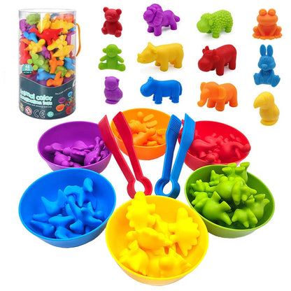 Montessori rainbow counting bears with sorting cups


