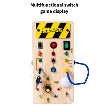 Montessori Busy Board | Wooden Sensory Toy with LED Light Switch for Toddlers