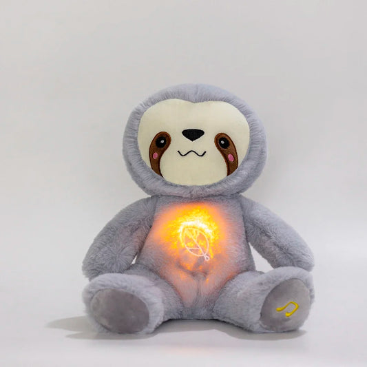 Breathing sloth plush toy for baby bedtime

