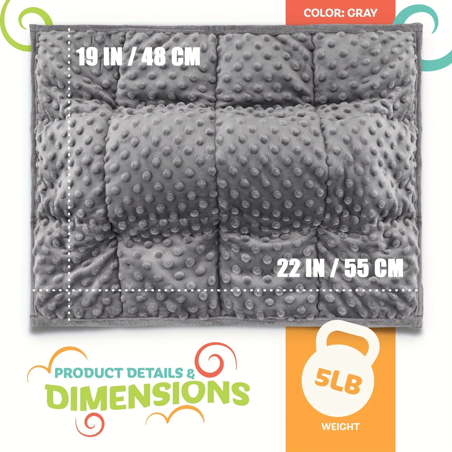 Plush minky fabric weighted lap pad for children

