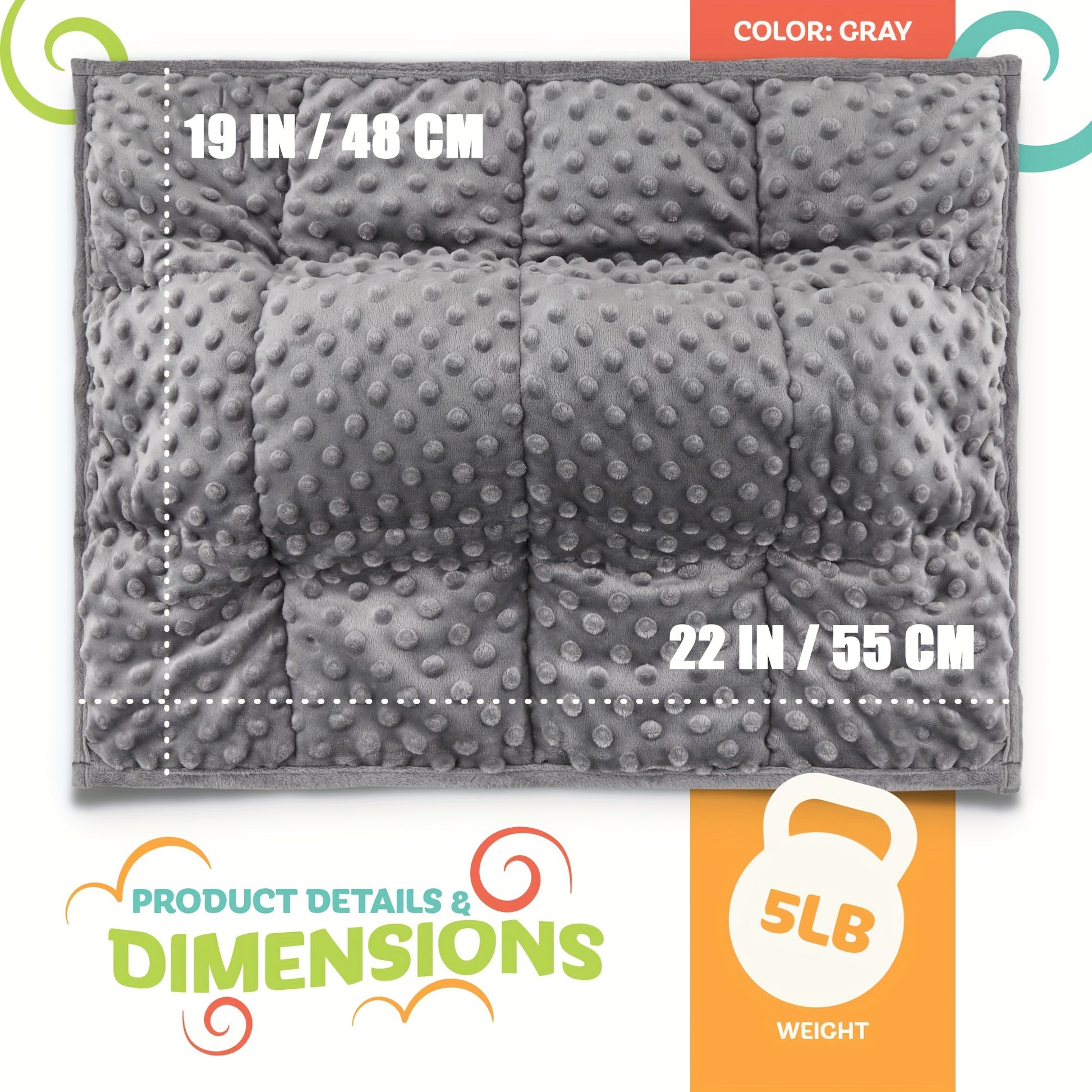 Plush minky fabric weighted lap pad for children

